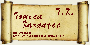 Tomica Karadžić vizit kartica